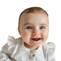 ai gegenereerd glimlachen baby bovenste schot met transparant achtergrond PNG voor veelzijdig gebruik in ontwerpen en presentaties