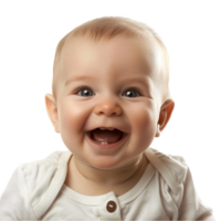 ai generiert lächelnd Baby Oberer, höher Schuss mit transparent Hintergrund png zum vielseitig verwenden im Designs und Präsentationen