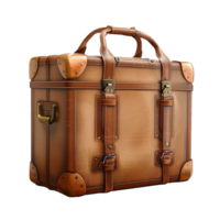 ai généré gros coloré Voyage valise isolé coupé avec ombre sur transparent Contexte png fichier