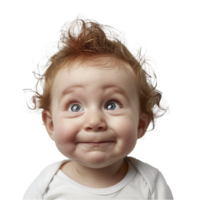 ai gegenereerd glimlachen baby bovenste schot met transparant achtergrond PNG voor veelzijdig gebruik in ontwerpen en presentaties