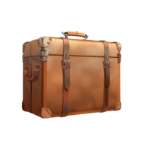 AI generated Big Colorful Travel Suitcase Isolated Cutout with Shadow on Transparent Background PNG File