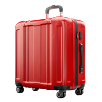 AI generated Big Colorful Travel Suitcase Isolated Cutout with Shadow on Transparent Background PNG File