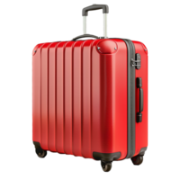 ai generato grande colorato viaggio valigia isolato ritagliare con ombra su trasparente sfondo png file