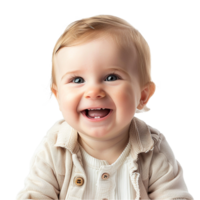 AI generated Smiling Baby Upper Shot with Transparent Background PNG for Versatile Use in Designs and Presentations