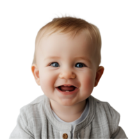 AI generated Smiling Baby Upper Shot with Transparent Background PNG for Versatile Use in Designs and Presentations