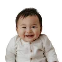 AI generated Smiling Baby Upper Shot with Transparent Background PNG for Versatile Use in Designs and Presentations