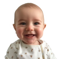 ai generiert lächelnd Baby Oberer, höher Schuss mit transparent Hintergrund png zum vielseitig verwenden im Designs und Präsentationen