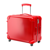 AI generated Big Colorful Travel Suitcase Isolated Cutout with Shadow on Transparent Background PNG File