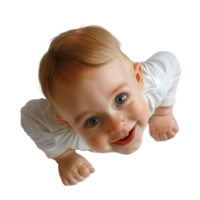 AI generated Smiling Baby Upper Shot with Transparent Background PNG for Versatile Use in Designs and Presentations