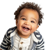 AI generated Smiling Baby Upper Shot with Transparent Background PNG for Versatile Use in Designs and Presentations