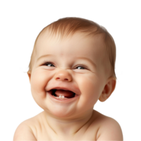 AI generated Smiling Baby Upper Shot with Transparent Background PNG for Versatile Use in Designs and Presentations