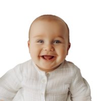 ai généré souriant bébé plus haut coup avec transparent Contexte png pour polyvalent utilisation dans dessins et présentations