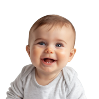 AI generated Smiling Baby Upper Shot with Transparent Background PNG for Versatile Use in Designs and Presentations