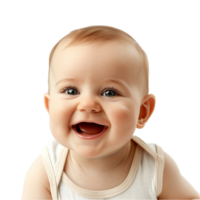 AI generated Smiling Baby Upper Shot with Transparent Background PNG for Versatile Use in Designs and Presentations