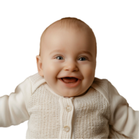 AI generated Smiling Baby Upper Shot with Transparent Background PNG for Versatile Use in Designs and Presentations