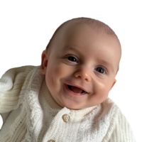 AI generated Smiling Baby Upper Shot with Transparent Background PNG for Versatile Use in Designs and Presentations