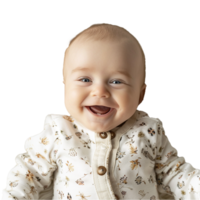 AI generated Smiling Baby Upper Shot with Transparent Background PNG for Versatile Use in Designs and Presentations