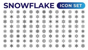 snowflake icons collection.Thin outline icons pack. vector