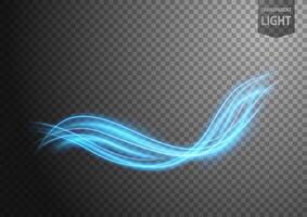 Abstract Blue Wavy Line of Light with A Background, Isolated and Easy to Edit, Vector Illustration