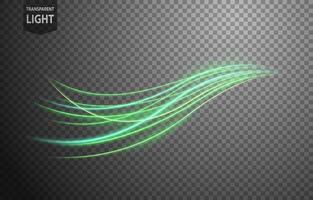 Abstract Green Wave of Light with A Background, Isolated and Easy to Edit, Vector Illustration