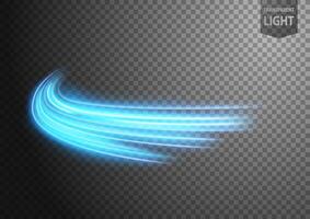 Abstract Blue Wavy Line of Light with A Background, Isolated and Easy to Edit, Vector Illustration