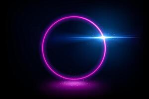 Abstract Violet Ring Glowing Effect on Dark Background, Vector Illustration
