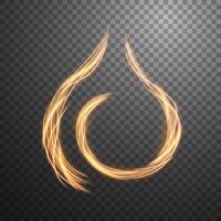 Abstract Gold Fire Line of Light with A Background, Isolated and Easy to Edit, Vector Illustration