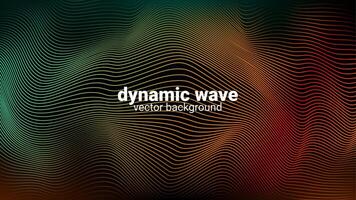 Geometric Dynamic Wave, 3D Wireframe, Vector Illustration