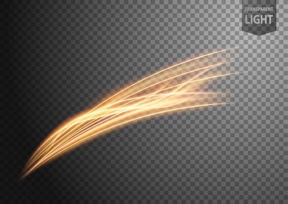Abstract Gold Wavy Line of Light with A Background, Isolated and Easy to Edit, Vector Illustration
