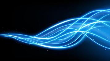 Abstract Blue Wavy Line of Light with A Background, Isolated and Easy to Edit, Vector Illustration