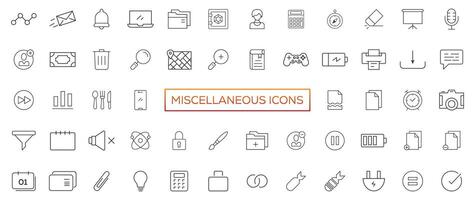 Miscellaneous icons- thin line web icon set. Outline icons collection. Simple vector illustration