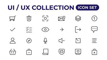 Ui ux icon set, user interface iconset collection. vector