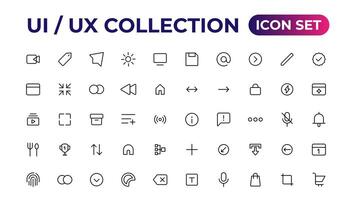 Ui ux icon set, user interface iconset collection. vector