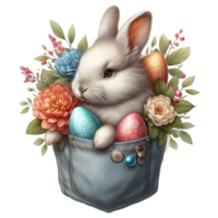 aquarelle Pâques clipart, Pâques lapin graphique, garderie Pâques clipart, aquarelle mignonne lapin, clipart Pâques œufs, png