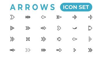 arrow icons set of thin line web icon set, simple outline icons collection, Pixel Perfect icons, Simple vector illustration.