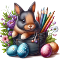 aquarelle Pâques clipart, Pâques lapin graphique, garderie Pâques clipart, aquarelle mignonne lapin, clipart Pâques œufs, png