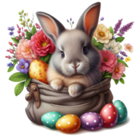 acquerello Pasqua clipart, Pasqua coniglietto grafica, asilo Pasqua clipart, acquerello carino coniglietto, clipart Pasqua uova, png