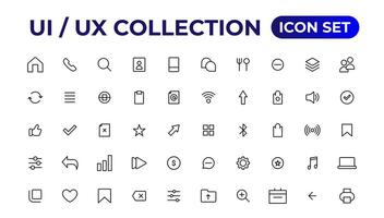 Ui ux icon set, user interface iconset collection. vector