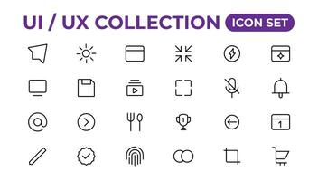 Ui ux icon set, user interface iconset collection. vector