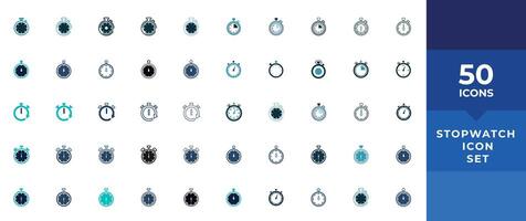 Timer icon set. Stopwatch timer collection. Timer or clock symbol. Countdown circle clock counter timer. Fast time icons - stock vector