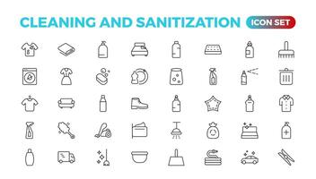 Cleaning line icons. Laundry, Window sponge, and Vacuum cleaner icons. Washing machine, Housekeeping service, and Maid cleaner equipment. Window cleaning, Wipe off, laundry washing machine. vector