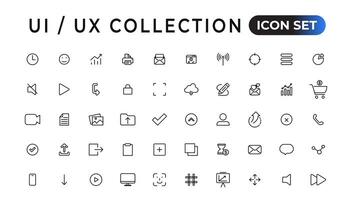 Mega set of ui ux icon set, user interface iconset collection.Set of thin line web icon set, simple outline icons collection, Pixel Perfect icons, Simple vector illustration.