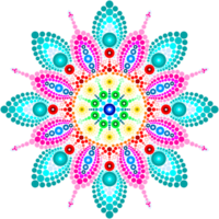 mandala hand målad prickar abstrakt färgrik bakgrund. png