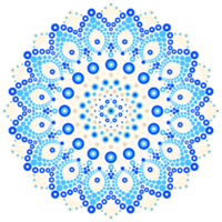 mandala hand målad prickar abstrakt blå cirkel. png