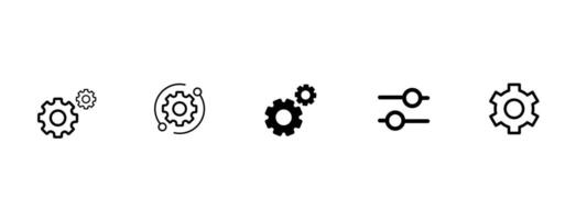 settings icon in different style vector illustration. two colored and black settings vector icons designed in filled, outline, line and stroke style can be used for web, mobile, ui