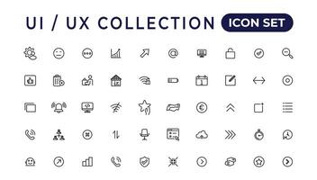 Mega set of ui ux icon set, user interface iconset collection.Set of thin line web icon set, simple outline icons collection, Pixel Perfect icons, Simple vector illustration.