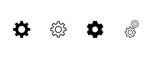 settings icon in different style vector illustration. two colored and black settings vector icons designed in filled, outline, line and stroke style can be used for web, mobile, ui