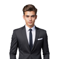 AI generated A man dressed in black suit isolated on transparent background png