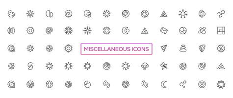 Miscellaneous icons- thin line web icon set. Outline icons collection. Simple vector illustration