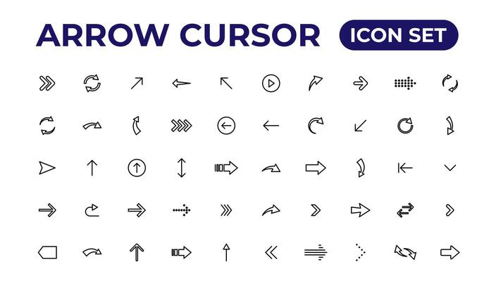 Arrow icon. Arrow vector collection. Arrow. Cursor.